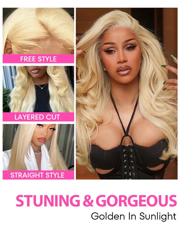CurlyMe Pre-Plucked Wear Go Glueless Body Wave Hair 613 Blonde Pre-cut Lace - Image 10