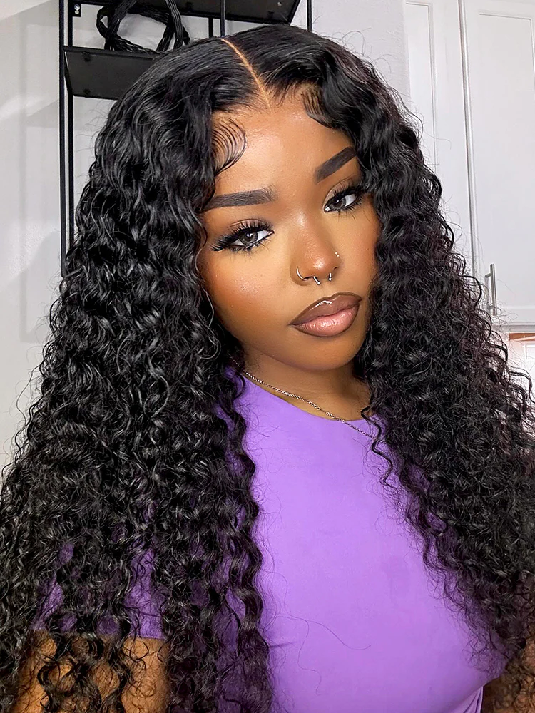 CurlyMe Pre-bleached Knots Wear Go Glueless Wig Pre-cut HD Lace Water Wave Human Hair - Image 3