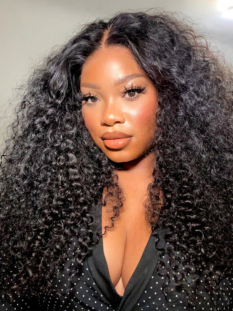 CurlyMe Pre-bleached Knots Wear Go Glueless Wig Pre-cut HD Lace Water Wave Human Hair - Image 5