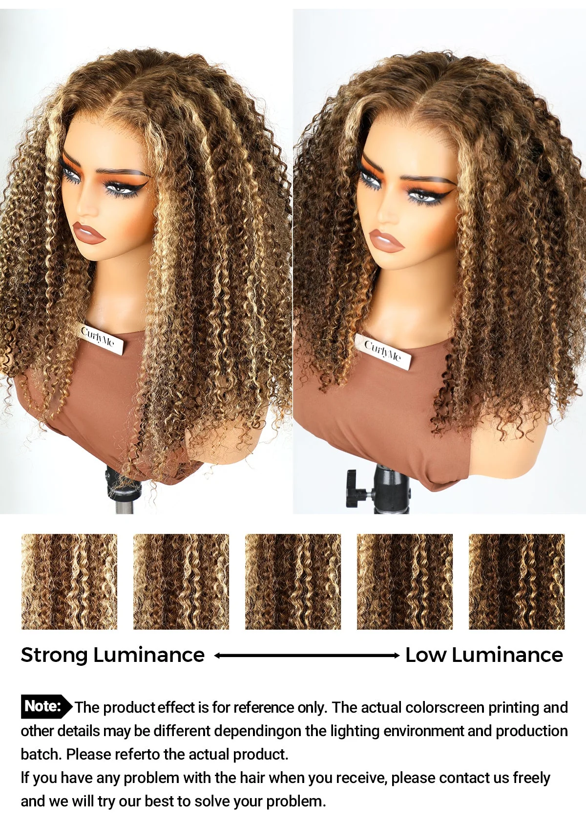 CurlyMe Wear Go Glueless Highlights Ombre Hair Pre-cut Lace Kinky Curly Wig - Image 8