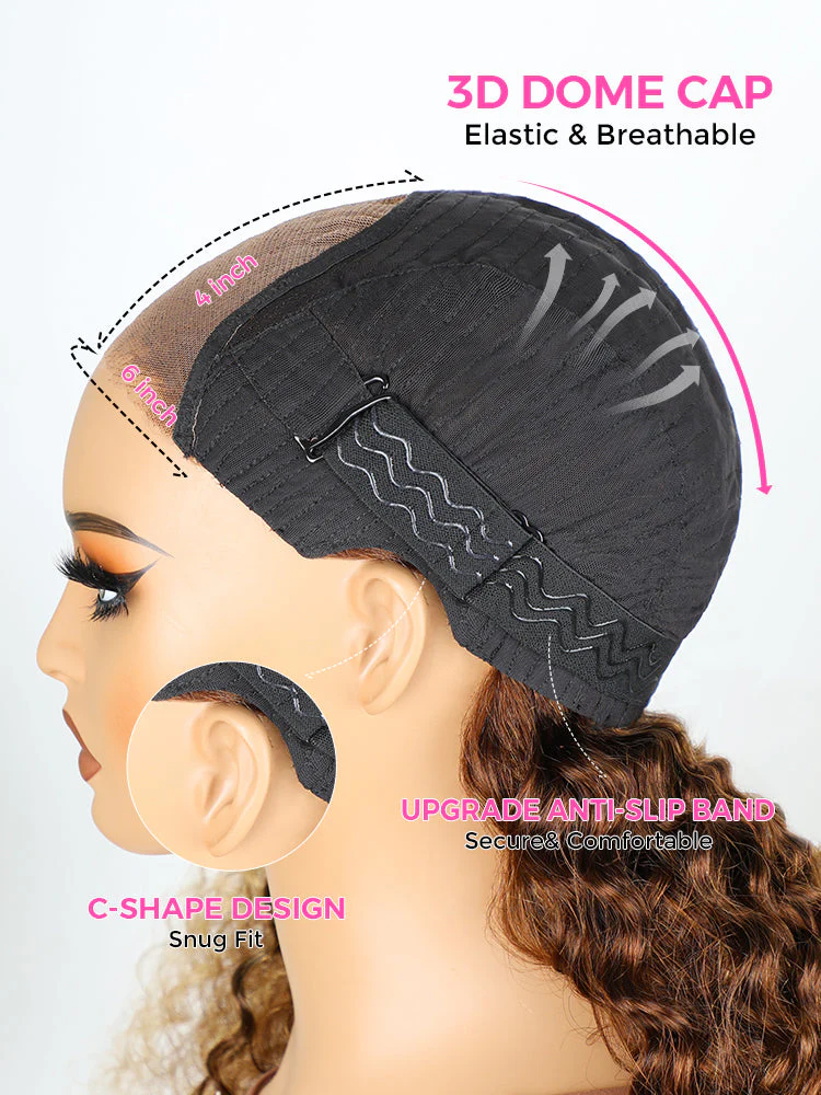 CurlyMe Wear Go Glueless Highlights Ombre Hair Pre-cut Lace Kinky Curly Wig - Image 9