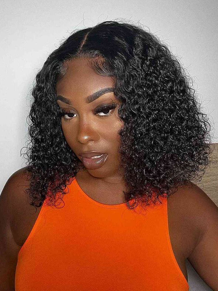 CurlyMe Water Wave Bob Glueless Wig Wear Go 7x5 HD Lace Pre Cut Lace Wig - Image 5