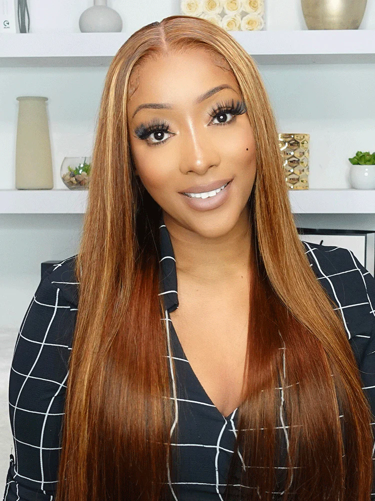 CurlyMe Pre-cut 9x6 Lace M-cap Wear Go Glueless Mini Knots Straight Hair Highlight Wig Pre-plucked - Image 7