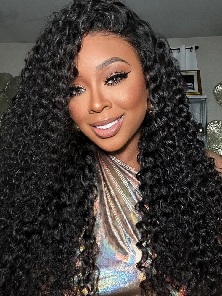 CurlyMe 360 Lace Wear Go Fit Wig Pre-Bleached Kinky Curly Human Hair Glueless Wig Pre-Plucked - Image 5