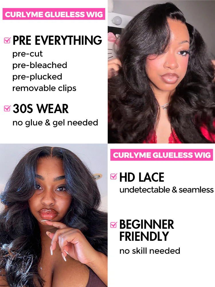 CurlyMe Pre-bleached Kinky Straight Glueless Bob Wig Pre-cut HD Lace Wear Go Pre-plucked Wig - Image 11