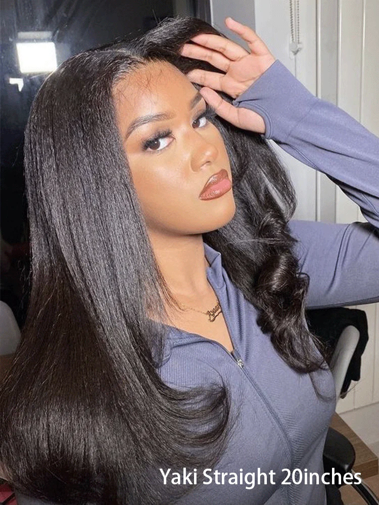 CurlyMe Pre-bleached Yaki Straight Hair Wear Go Glueless Wig 7x5 Pre-cut HD Lace Pre-plucked - Image 4