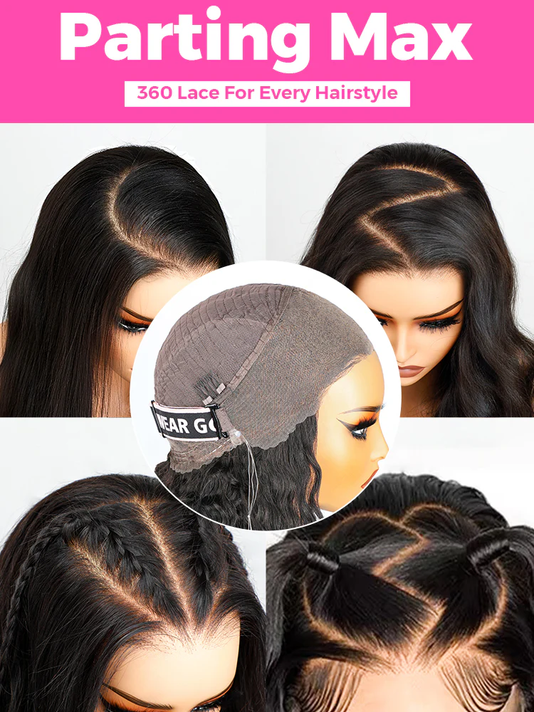 CurlyMe 360 Lace Wear Go Pre-Bleached Straight Human Hair Glueless Wigs Pre-Plucked Lace Front Wig - Image 9