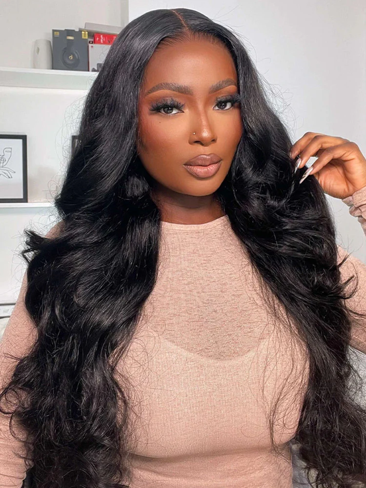 CurlyMe Pre-Styled Butterfly Cut Layered U Part Natural Black Yaki Straight Human Hair Wigs - Image 11