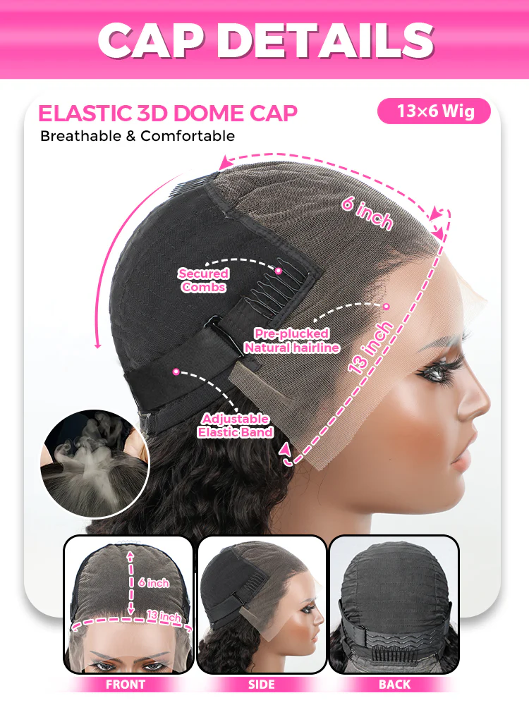 CurlyMe Deep Wave Long Hair 13x6 Lace Front Wigs Pre Plucked With Baby Hair - Image 6