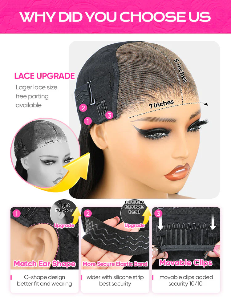 CurlyMe Layered Cut Pre-bleached Kinky Curly Hair Wear Go Glueless Wig 7x5 Pre-cut HD Lace Pre-plucked - Image 9